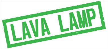 Lav lambası metin, yeşil dikdörtgen kenarlık damgası.