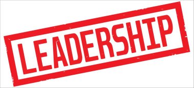 Kırmızı dikdörtgen kenarlık damga üzerinde liderlik metin.