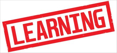 Metin, kırmızı dikdörtgen kenarlık damga üzerinde öğrenme.