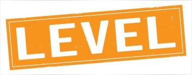 Tam turuncu dikdörtgen damga üzerinde düzey metin.