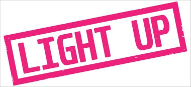 Light Up metin, pembe dikdörtgen kenarlık damgası.