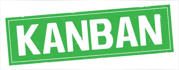 Texto de KANBAN, en sello rectángulo verde completo . — Foto de Stock