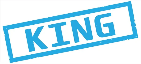 KING text, on cyan rectangle border stamp. — Stock Photo, Image