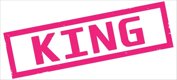 Königstext, auf rosa Rechteck-Randmarke. — Stockfoto