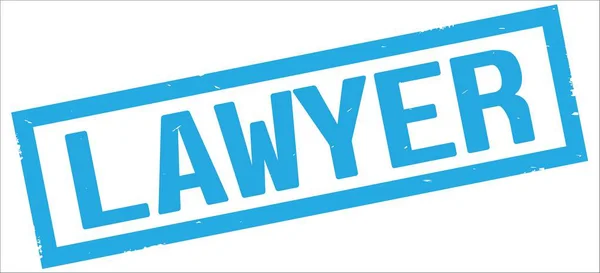LAWYER text, on cyan rectangle border stamp. — Stock Photo, Image