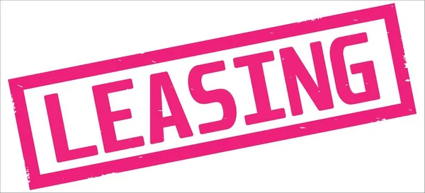 Leasing-Text, auf rosa Rechteck-Randstempel. — Stockfoto