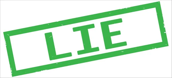 LIE text, on green rectangle border stamp. — Stock Photo, Image