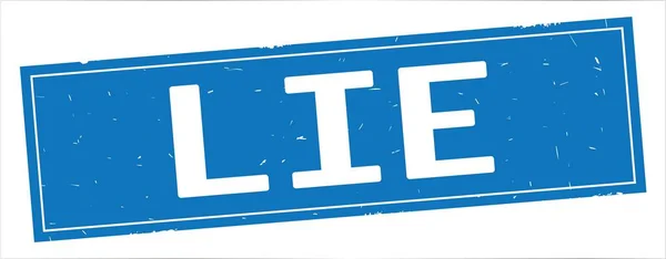 LIE text, on full blue rectangle stamp. — Stock Photo, Image