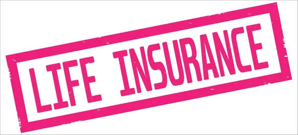 ピンクの四角形枠のスタンプに、生命保険のテキスト. — ストック写真