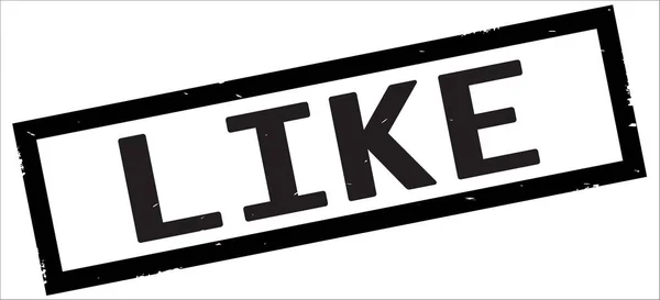 LIKE text, on black rectangle border stamp. — Stock Photo, Image