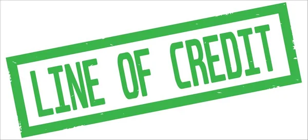 Текст OF CREDIT, на зеленом прямоугольном пограничном штемпеле . — стоковое фото