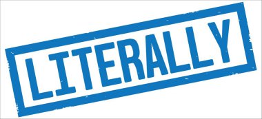 Kelimenin tam anlamıyla metin, mavi dikdörtgen kenarlık damgası.