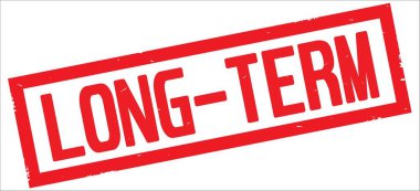 Kırmızı dikdörtgen kenarlık damga üzerinde uzun vadeli metin.