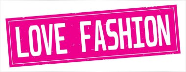 Tam pembe dikdörtgen damga üzerinde aşk moda metin.