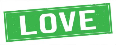 Metni, tam yeşil dikdörtgen damga seviyorum.