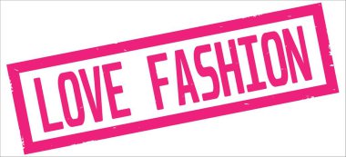 Aşk moda metin, pembe dikdörtgen kenarlık damgası.