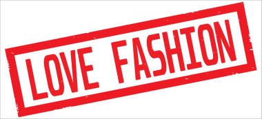 Aşk moda metin, kırmızı dikdörtgen kenarlık damgası.