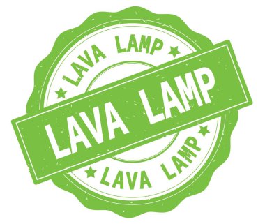 Lav lambası yeşil yuvarlak rozet yazılmış metni,.