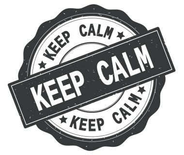 Gri yuvarlak rozet yazılı sakin metni koru.