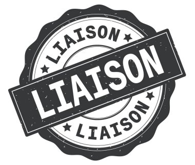 İrtibat metin, gri yuvarlak rozet yazılmış.