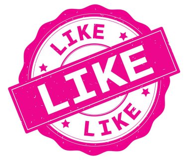 Yazılı metin gibi pembe yuvarlak rozet.