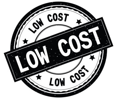 Siyah yuvarlak pencere boyutu üzerinde düşük maliyetli yazılı metin.