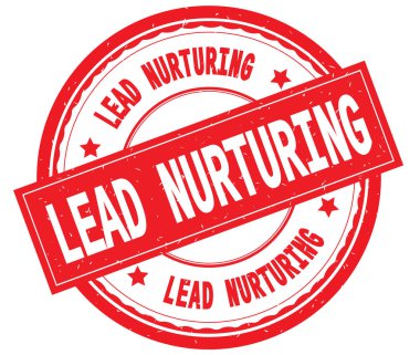 Yazılı metin kırmızı yuvarlak lastik damgası Nurturing kurşun.