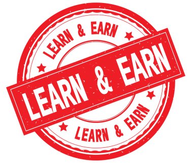 Yazılı metin kırmızı yuvarlak lastik damgası ve kazanmak öğrenin.