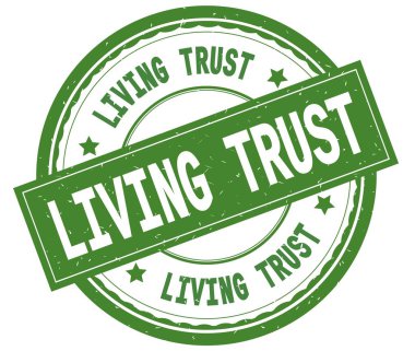 Yaşam güven, metin yeşil yuvarlak lastik damga yazılmış.