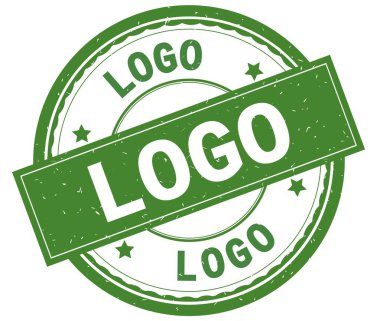 Logo, yazılı metin yeşil yuvarlak lastik damgası.