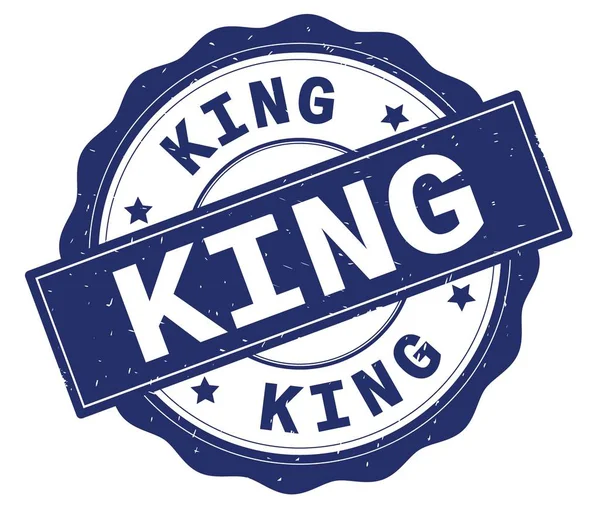 KING text, written on blue round badge. — Stock Photo, Image