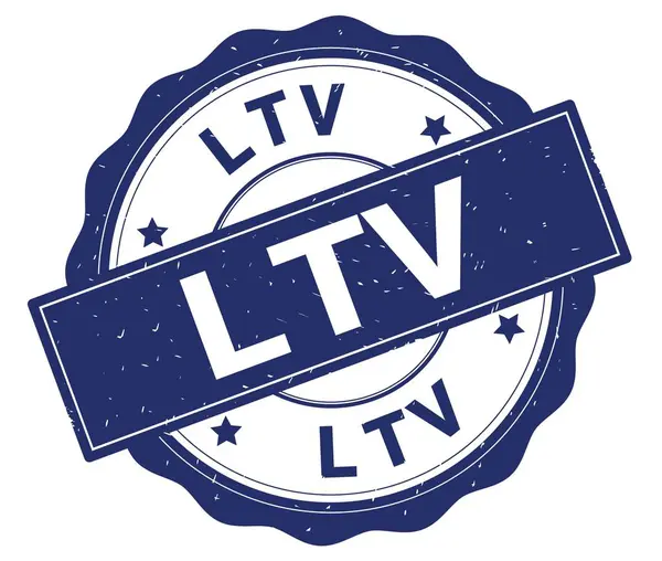 Texte LTV, écrit sur insigne rond bleu . — Photo