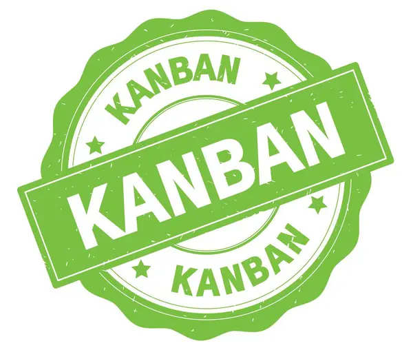 Texto de KANBAN, escrito en placa redonda verde . — Foto de Stock