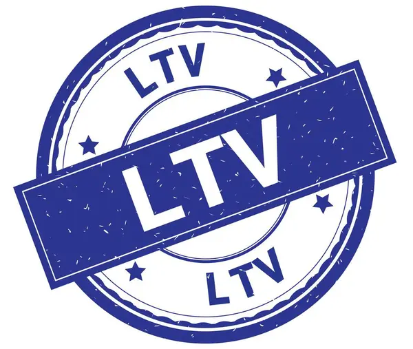 LTV, texte écrit sur timbre caoutchouc rond bleu . — Photo