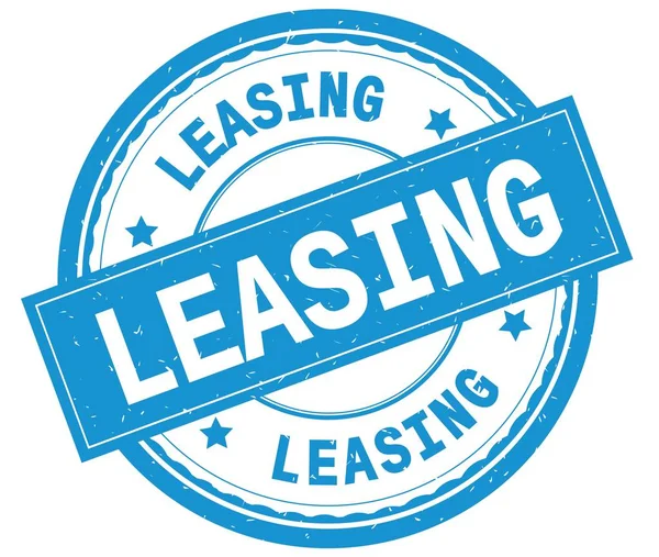 Leasing, geschreven tekst op cyaan ronde rubber stamp. — Stockfoto