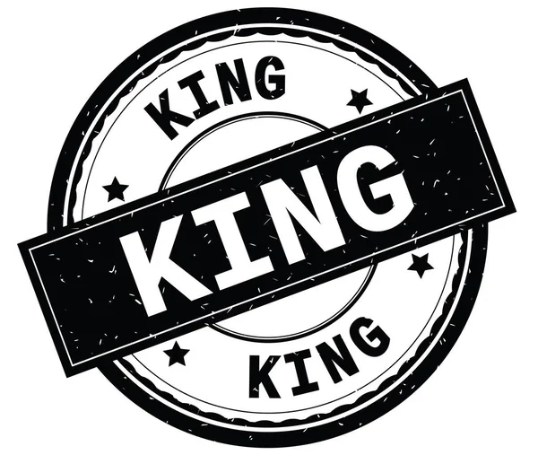 KING texte écrit sur tampon caoutchouc rond noir . — Photo
