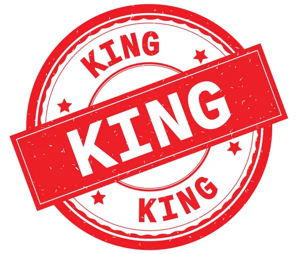 KING written text on red round rubber stamp. — Stock Photo, Image