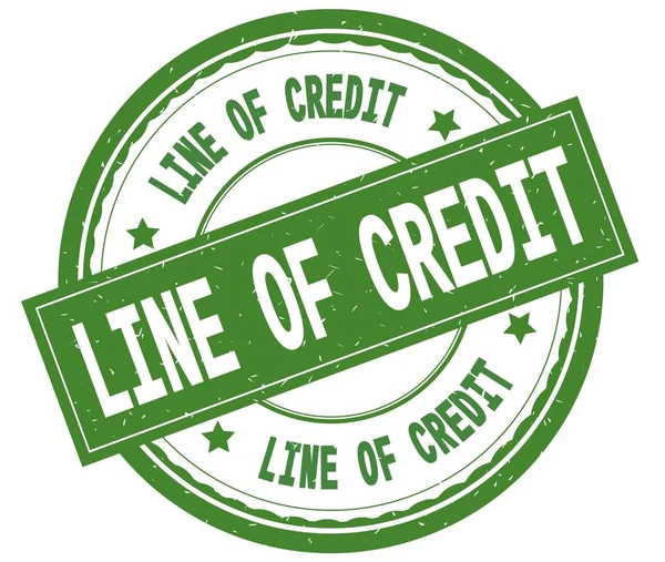 LINE OF CREDIT , written text on green round rubber stamp.