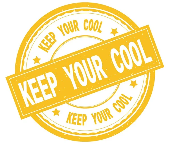 KEEP YOUR COOL , written text on yellow round rubber stamp. — Stock Photo, Image