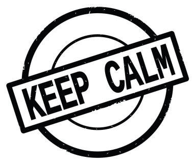 Siyah daire basit damgası yazılı sakin metni koru.