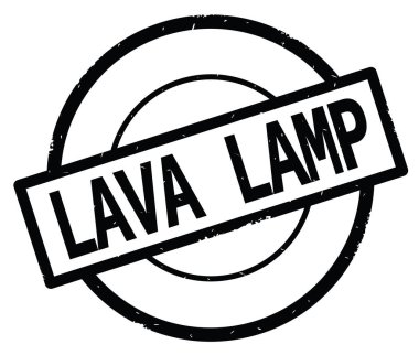 Lav lambası metin, siyah daire basit damga yazılmış.