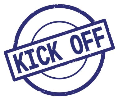 Mavi daire basit damgası yazılı metin kick Off.