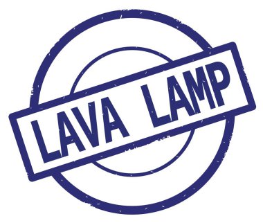 Lav lambası metin, mavi daire basit damga yazılmış.