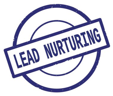 Mavi daire basit damgası yazılı kurşun Nurturing metin.
