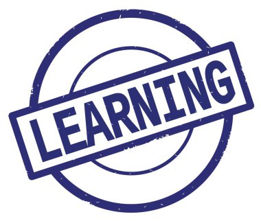 Metin öğrenme, mavi daire basit damga yazılmış.