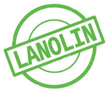 Lanolin metin, yeşil daire basit damga yazılmış.