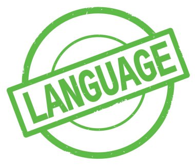 Yeşil Daire basit damgası yazılı dilde metin.