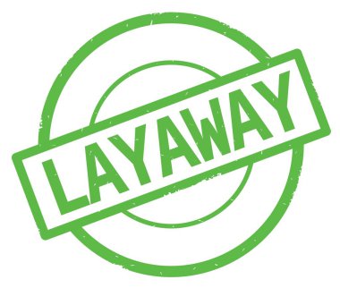 Yeşil Daire basit damgası yazılmış layaway metni.