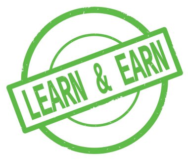 Yeşil Daire basit damgası yazılmış metni, ve kazanmak öğrenin.