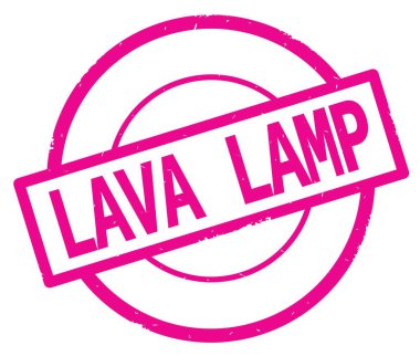 Lav lambası metin, pembe daire basit damga yazılmış.